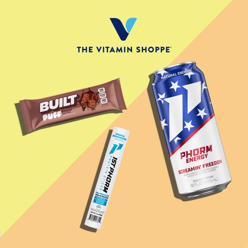 Vitamin Shoppe drinks and snacks weekend